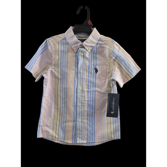 NWT U.S. Polo Assn. Short Sleeve Button-Up Oxford Shirt Boys Size Small 6/7 - Picture 1 of 5